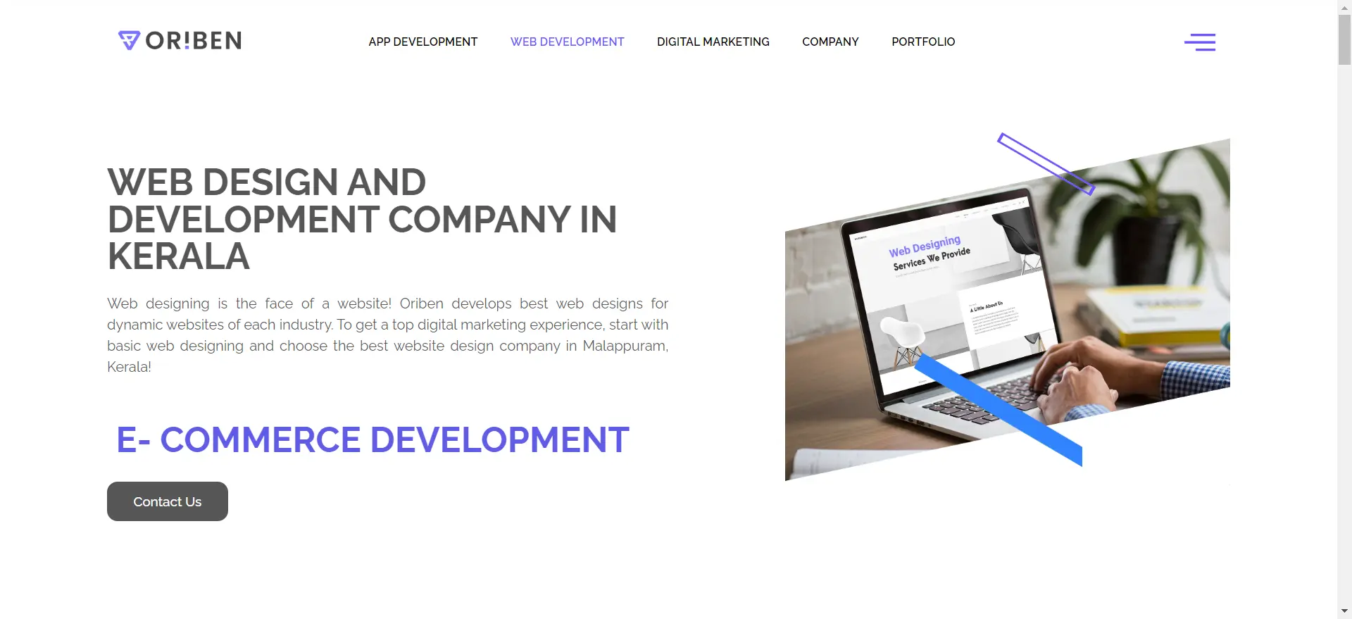 Oriben is among Kerala's most affordable and well-known web design firms